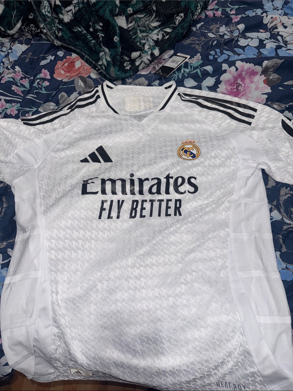 adidas Real Madrid Men's White Home Jersey with Black Accents